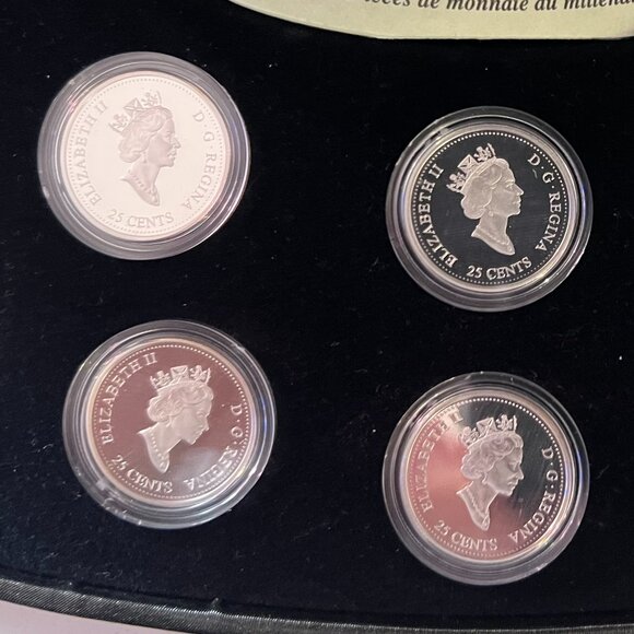 Canada 2000 Millennium 0.925 Sterling Silver 12 x 25¢ Coin Set + Case & COA! - Picture 9 of 16